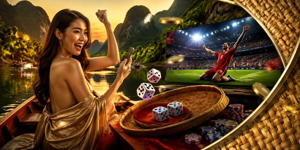 Xúc xắc tài xỉu tại Ninh Bình với nón lá và không khí giải trí Việt